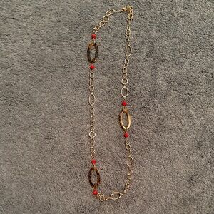 Elegant Gold and Red Women's Necklace